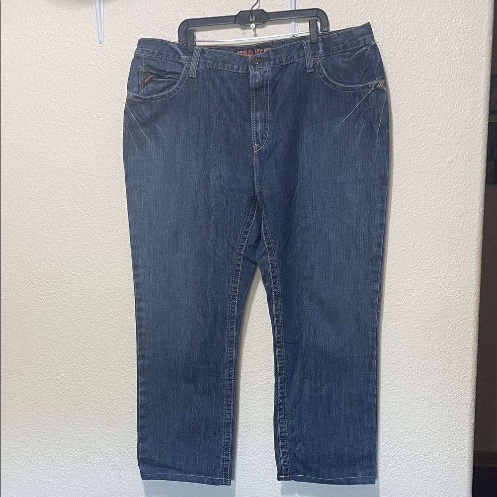 Ariat Work FR Men's Low Rise Boot Cut Blue Jeans. NWT. Size 44. Inseam Is 30".